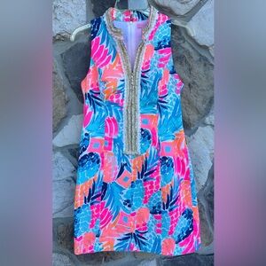 Lilly Pulitzer Alexa Shift Dress Goombay Smashed Pineapple Size 4 Beach Resort